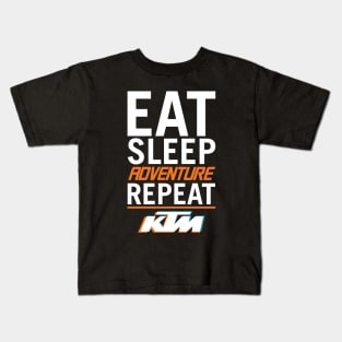 Eat Sleep Adventure Repeat on a KTM Kids T-Shirt